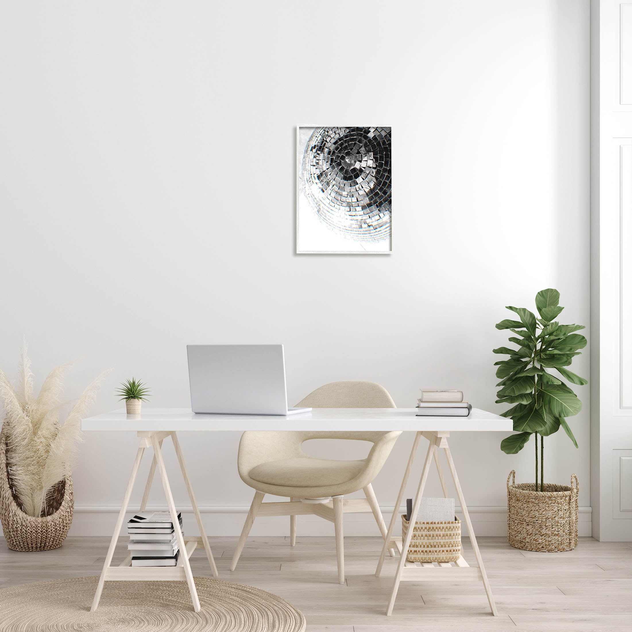 Stupell Industries Fading Disco Ball Monochrome Photography Photograph White Framed Art Print Wall Art, Design by Ziwei Li