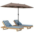 thumbnail image 1 of ZYPPPA  13 FT Double-sided Patio Umbrella, Outdoor Large Twin Size Umbrella w/Crank Handle & 12 Heavy-Duty Ribs, Oversized Rectangle Market Umbrella for Garden Deck Poolside, 1 of 9