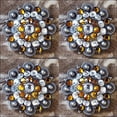thumbnail image 2 of 1.5" Hilason Western Style Silver Berry Rhinestone Bling Tack Headstall Saddle Concho Yellow, 2 of 4
