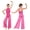 Hot Pink, variant on Big Girls Sleeveless Mesh Overlay Jumpsuit Wide Leg Romper Pants Gymnastics Leotard Lyrical Dance Dress White 6