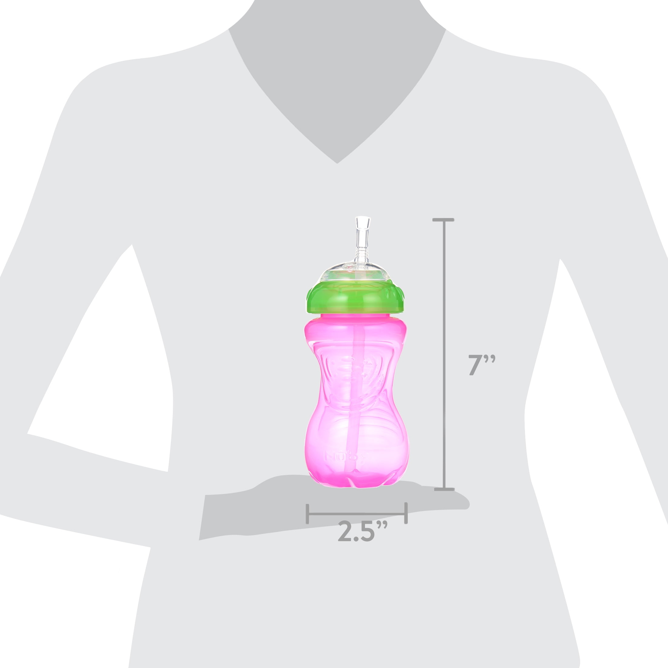 Nuby Easy Grip Soft Straw Sippy Cup, Multicolor, 10 fl oz, 3 Count