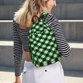 thumbnail image 5 of Vsdgher Green Argyle Plaid Print Canvas Backpack Travel Rucksack Unisex Knapsack 15.7/17.7Inch Laptop Backpack for Work,College -Small, 5 of 5