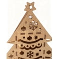 thumbnail image 2 of Caja decorativa en forma de pino elaborada en MDF natural, diseñada para presentar chocolates y pequeños obsequios con un toque navideño especial, 2 of 7