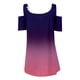 thumbnail image 5 of ICHUANYI Clearance Women Summer Zipper V-Neck Short Sleeve Print Strapless T-Shirt Tops Blouses(Purple, S) ICHUANYI WER2023081109824, 5 of 5