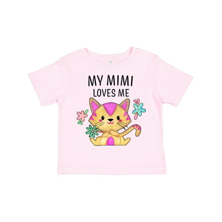 

Inktastic My Mimi Loves Me with Cute Kitten and Flowers Gift Toddler Boy or Toddler Girl T-Shirt