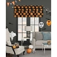 thumbnail image 3 of Valances for Windows Abstract Halloween Smile Face Pumpkin Rod Pocket Short Curtain for bathroom living room bedroom Stars on Black 1 Panel 42x12in, 3 of 7