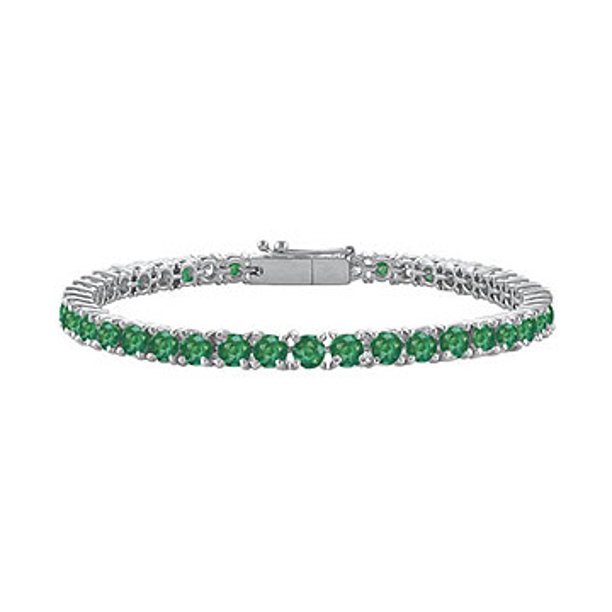 Love Bright - Frosted Emerald Tennis Bracelet 925 Sterling Silver 5.00