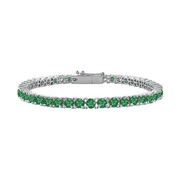 Love Bright - Frosted Emerald Tennis Bracelet 925 Sterling Silver 5.00