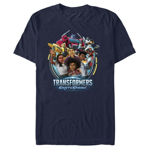 Men's Transformers: EarthSpark Group Portrait Graphic Tee Navy Blue X Large