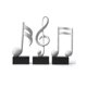 thumbnail image 1 of HAUCOZE 3 piezas decoración de notas musicales regalos estatuilla musical estatua moderna escultura mesa centro de mesa manualidades blanco artes del hogar 7,5 pulgadas, 1 of 1
