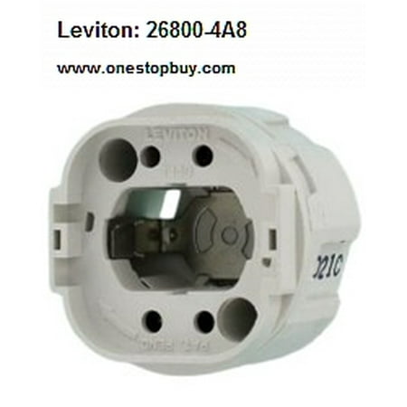 Leviton 26800-4A9 CFL Lampholder 4-Pin GX24q-5, GX24q-6 Base 26W 32W 42W Screw-Down Vertical Mount Universal Wattage Ballast Only -