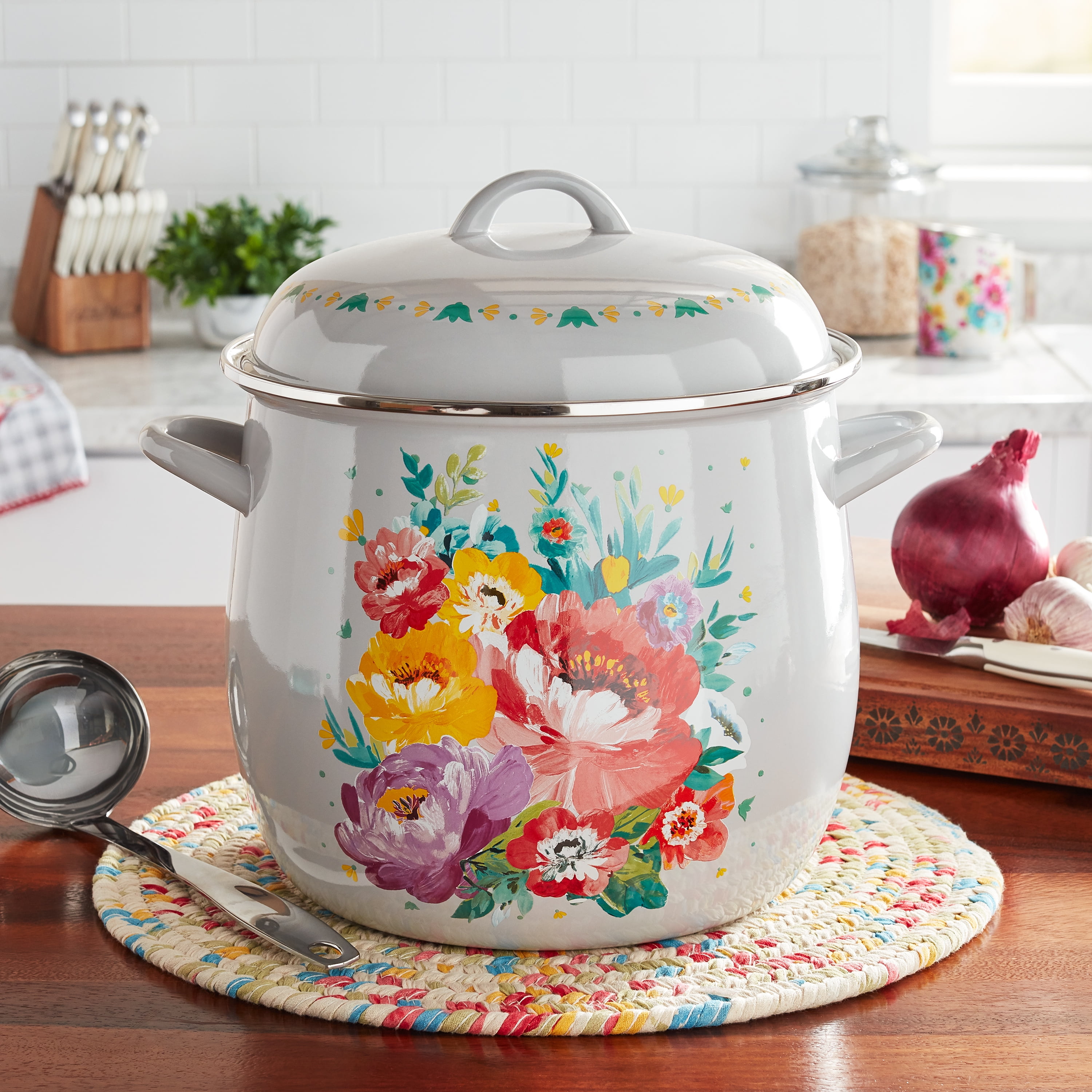 The Pioneer Woman 7qt Stock Pot With Steamer - AliExpress