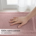 thumbnail image 4 of Yiannan 17x24 Inch Cotton Bath Rug, Soft Absorbent Non Slip Mat, Machine Washable Non Shedding, Fashionable Mat for Bathroom, Kitchen and Laundry,Pink, 4 of 8