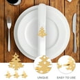 thumbnail image 4 of 4 Pcs Christmas Tree Napkin Metal Holiday Holders Electroplated Buckle Table Decor for Banquet and Western Food, 4 of 6