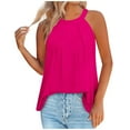 thumbnail image 1 of Timegard Tank Tops for Women Crew Neck Ruched Back Button Comfy Casual Sleeveless Tops Tees Blouses, 1 of 2