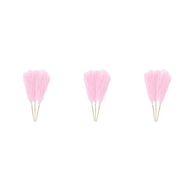 Decodeary 3pcs Home Decor Artificial Pampas Reed For Stylish Look Cloth Artificial Flower Pampas Reed Decor Boho Decor Light Pink 3Set