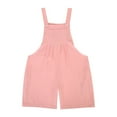 thumbnail image 6 of Gubotare Girls Romper Shorts Summer Girl's Flutter Cap Sleeve Crew Neck Dressy Belted Romper Cute Short Jumpsuit Size 7-8T (Pink,7-8 Years), 6 of 9