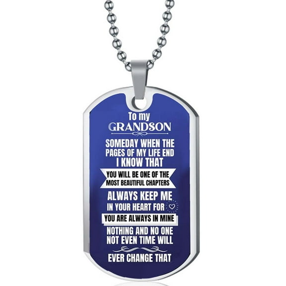 Inspirational Necklace Stainless Steel Tag Always Remember You are Braver to My Granddaughter Grandson Gifts from Grandma Grandpa
