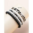 thumbnail image 3 of EOEMY 6Pcs Black White Beaded Bracelet For Women Crafted Jewelry Stackable Bracelets-Default, 3 of 3