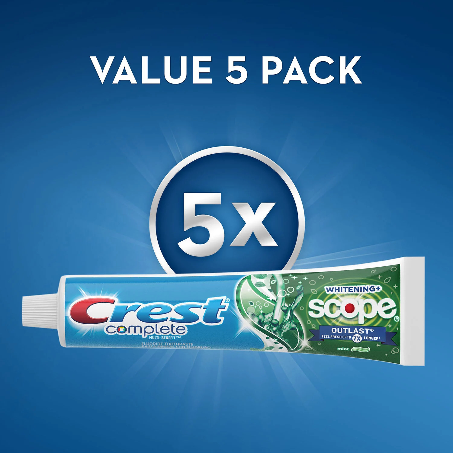 Crest Complete Whitening + Scope Toothpaste, 5 Ct, 5.8 Oz - image 2 of 4