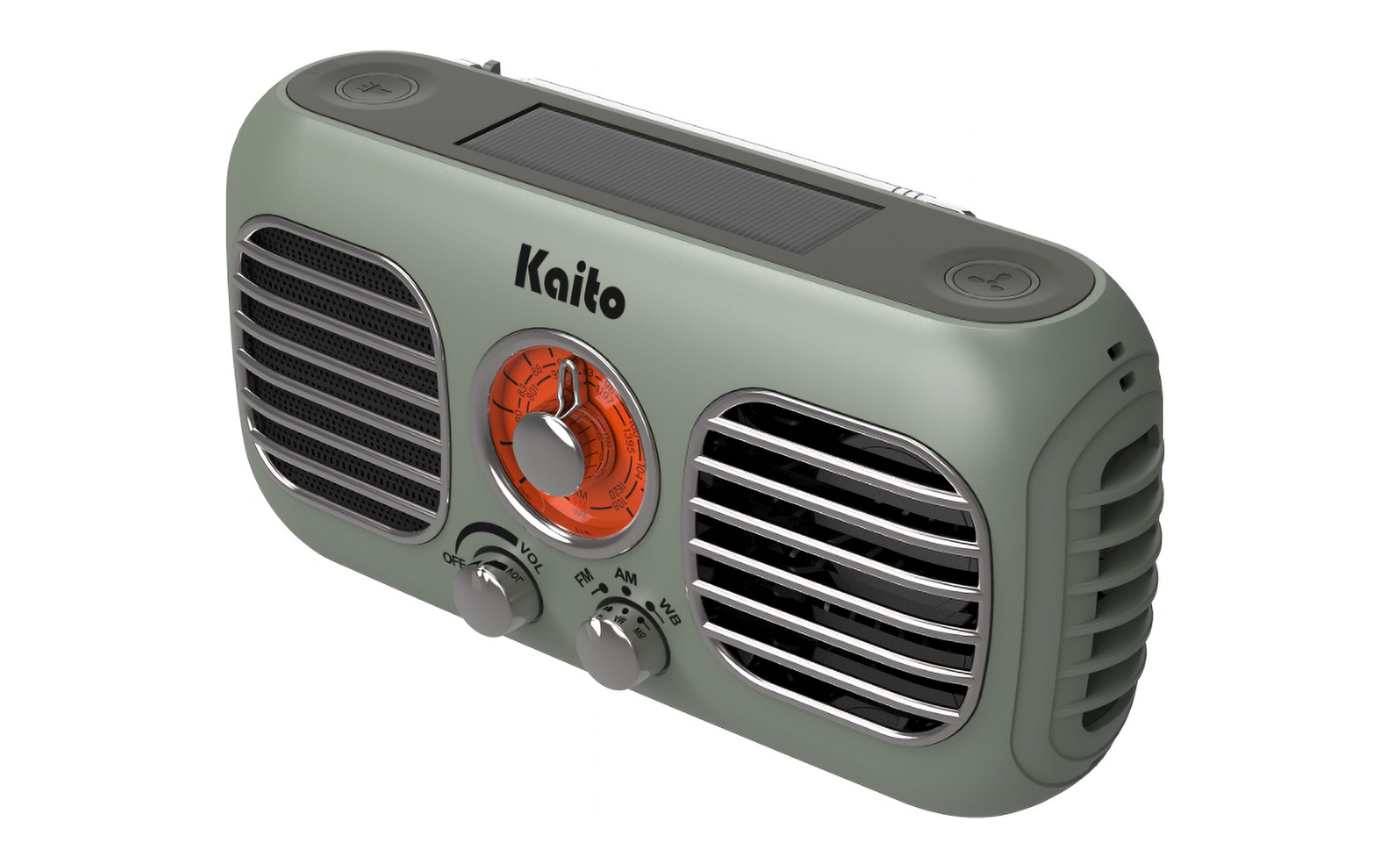 Kaito KA777 AM FM NOAA Weather Emergency Radio with Fan and Flashlight - Gray