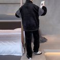 thumbnail image 4 of DHFJKG Winter Fluffy Pajama Set For Men Thickened Thermal Loungewear Long Sleeve Stand Collar Zipper Outwear Loose Fit Pants PJ 2 Piece Set Cozy Homewear, 4 of 5