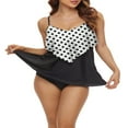 thumbnail image 4 of PENGXIANG Femmes 2PCS Maillots de Bain Tankini V-Cou Couches Volant Haut String Bas Bikini Ensemble, 4 of 6