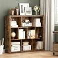 thumbnail image 7 of PUFFCAFE Book Shelf with 10-Cube,3 Tier Open Book Cases,Floor Standing 38" Tall bookshelf,Wooden Display Shelves,Brown Bookcase, 7 of 7