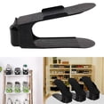 thumbnail image 2 of 10pcs Double Layer Space Saving Shoe Rack Storage Holder, Non- Shoes Organiser Storage Idea,black, 2 of 5