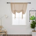 thumbnail image 3 of Yipa Tie Up Window Curtains, Sheer Window Drapes,Short Curtain Scarf,Cafe Kitchen Curtain Valance,Rod Pocket Curtain Panel Khaki 47.2" Width x47.2" Length 1-Panel, 3 of 9