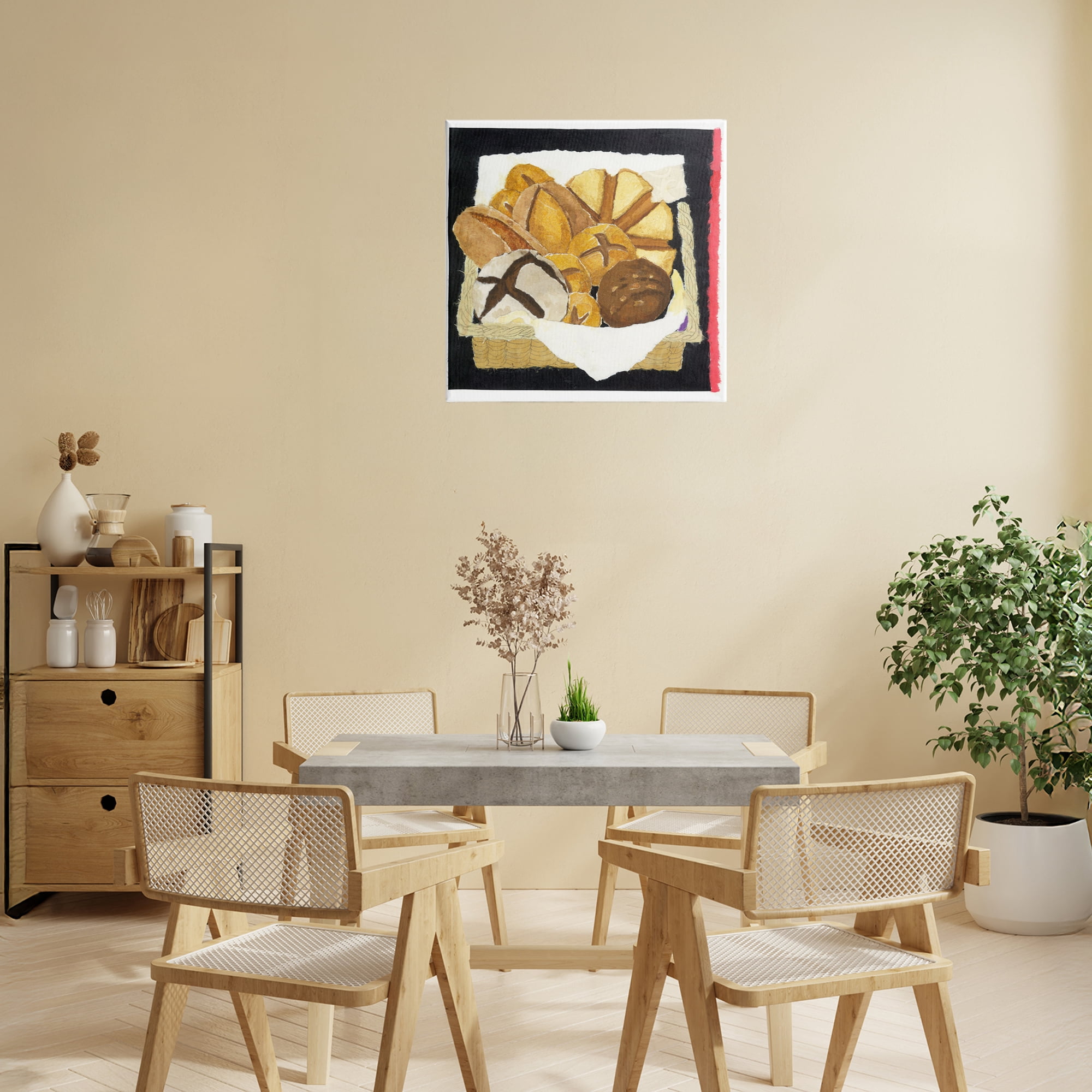Stupell Industries Bread Box and Stripe Canvas Wall Art, design by Nancy Overton