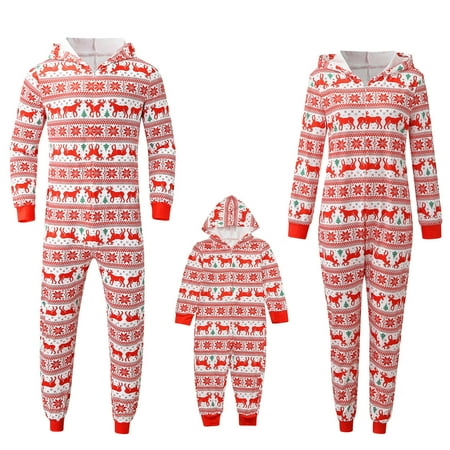

Christmas Gifts Christmas Printed Loungewear Jumpsuit Sleepwear Set Women Men Kids Christmas Sleepwear(Men) Polyester Red 2Xl