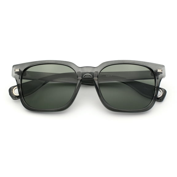 Gentlemanly Retro Fashion Vintage Vibe Horn Rim Rectangle Plastic Sunglasses Slate - Green