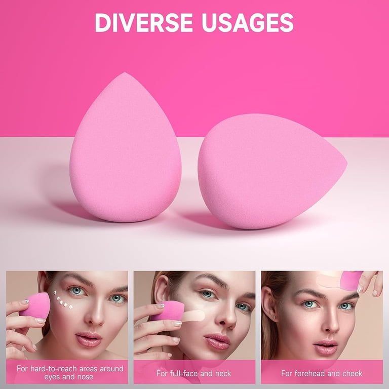 Huauoo Latex-Free Makeup Sponges Set, 6-Piece Pink photo 4