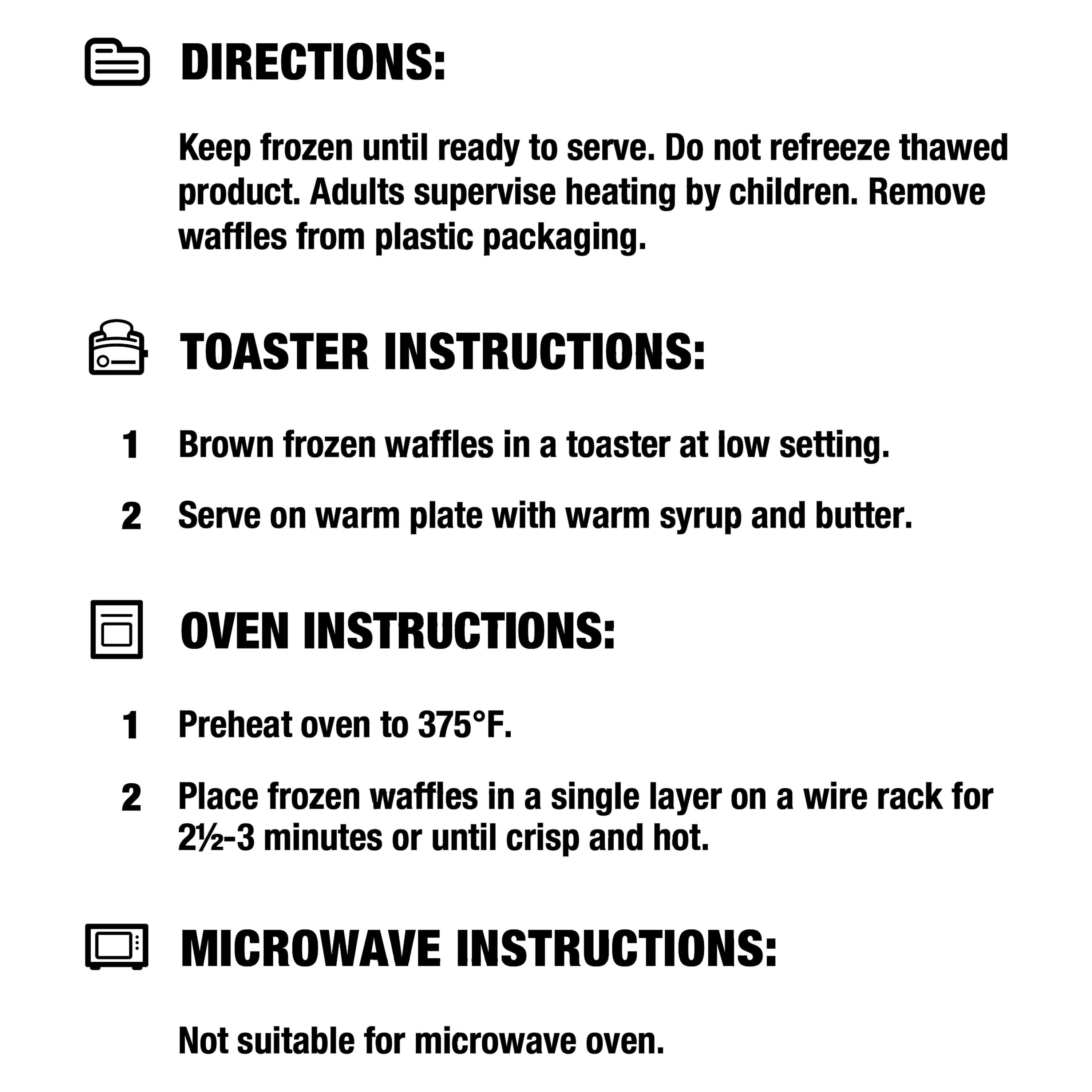 Great Value Chocolate Chip Waffles, 12.3 oz, 10 Count (Frozen)