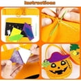 thumbnail image 2 of Bolsas De Dulces De Halloween,Bolsas De Regalo De Truco O Trato De Fieltro,Linda Bolsa De Dulces De Fieltro para Favores De Fiesta De Niños Suministros De Fiesta De Halloween (Murciélago,Gato Elf, 2 of 5