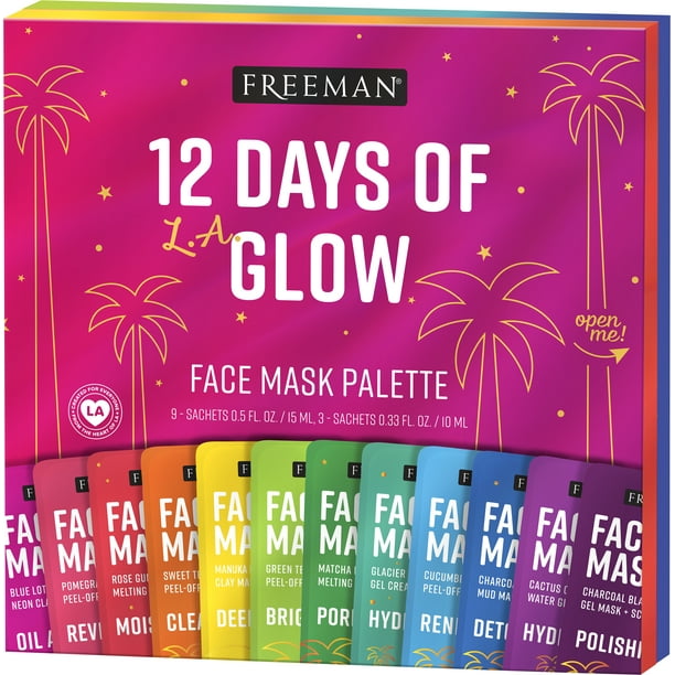 Freeman Limited Edition Holiday Glow On 12 Days Of Glow Face Mask Palette, 12 Piece Gift Set