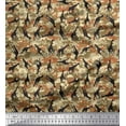 thumbnail image 1 of Soimoi Brown Cotton Duck Fabric Dot,Camouflage Texture & Giraffe Animal Print Fabric by The Yard 56 Inch Wide, 1 of 1