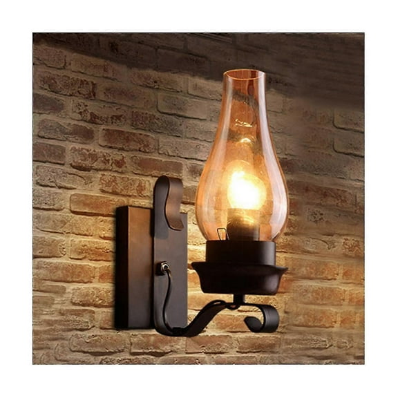 Vintage Industrial Retro Wall Light Rustic Pulley Indoor Sconce Lamp Fixture For Bedroom Balcony Co-Yvan