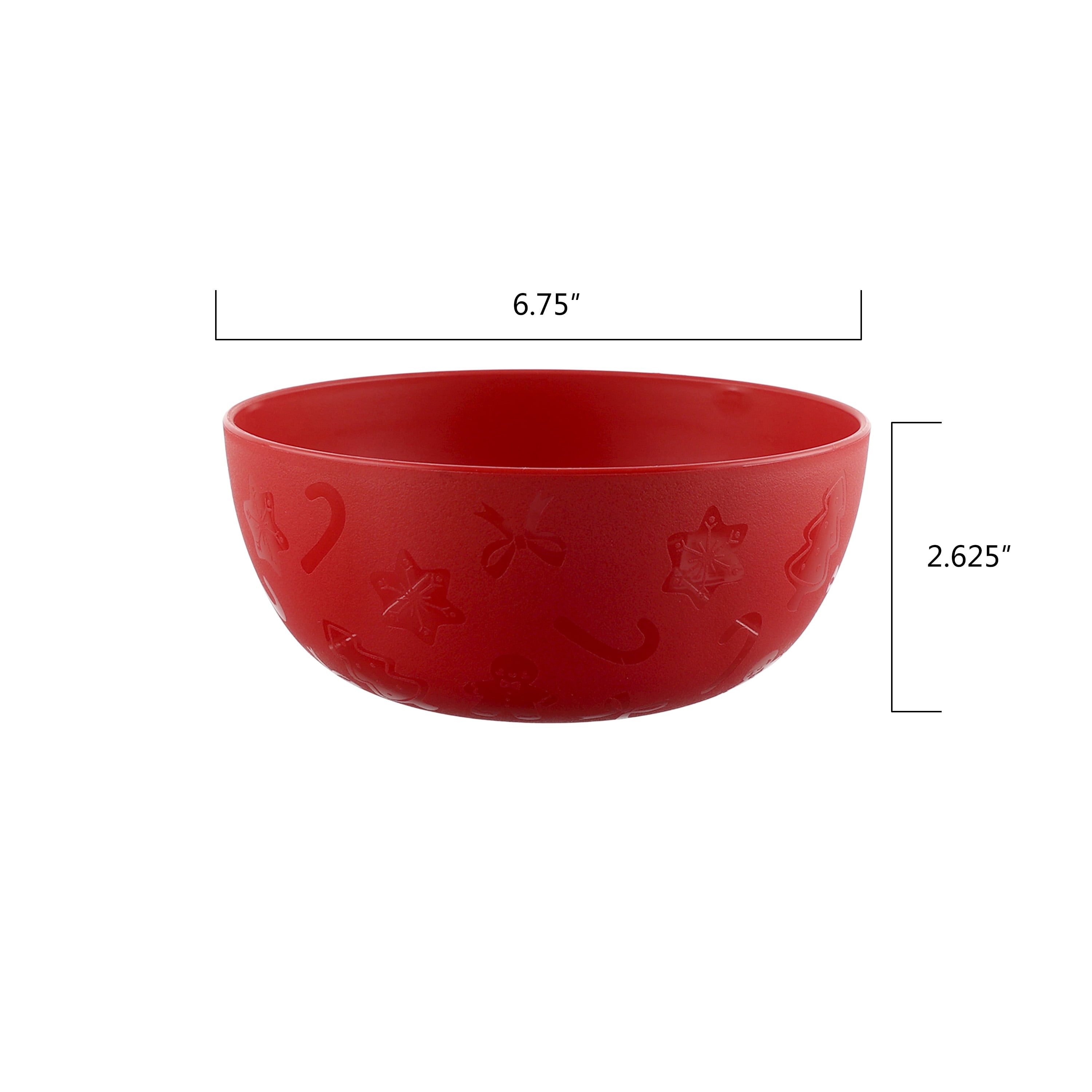 Mainstays Etched Red Holiday 30 Piece Plastic Dinnerware Set with Seasonal Design