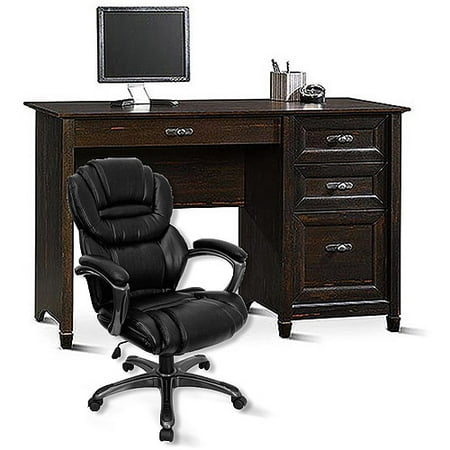 Sauder New Cottage Desk and Flash Furniture Leather Executive Office Chair Value