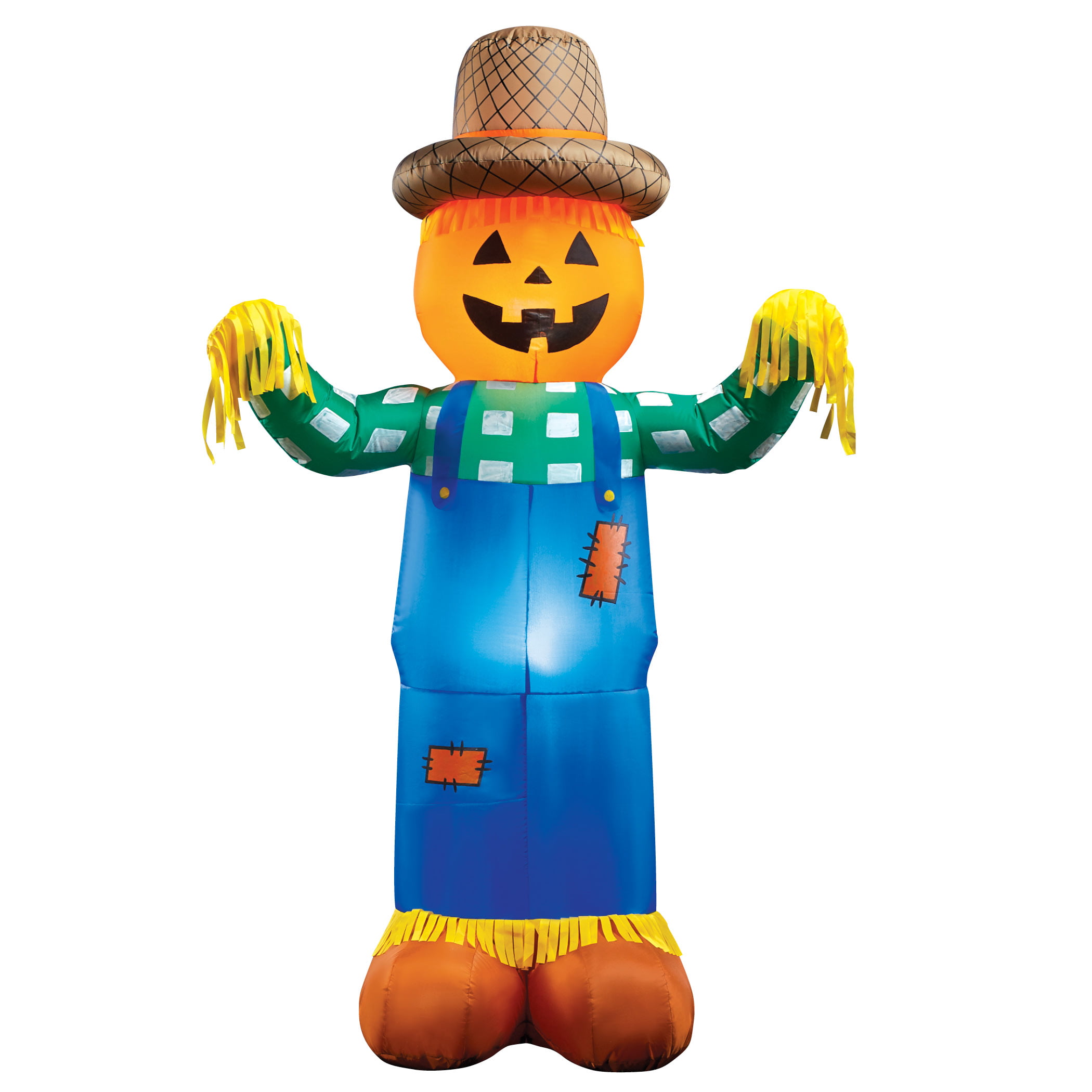 Inflatable Harvest Scarecrow Lighted Halloween Yard Decoration with