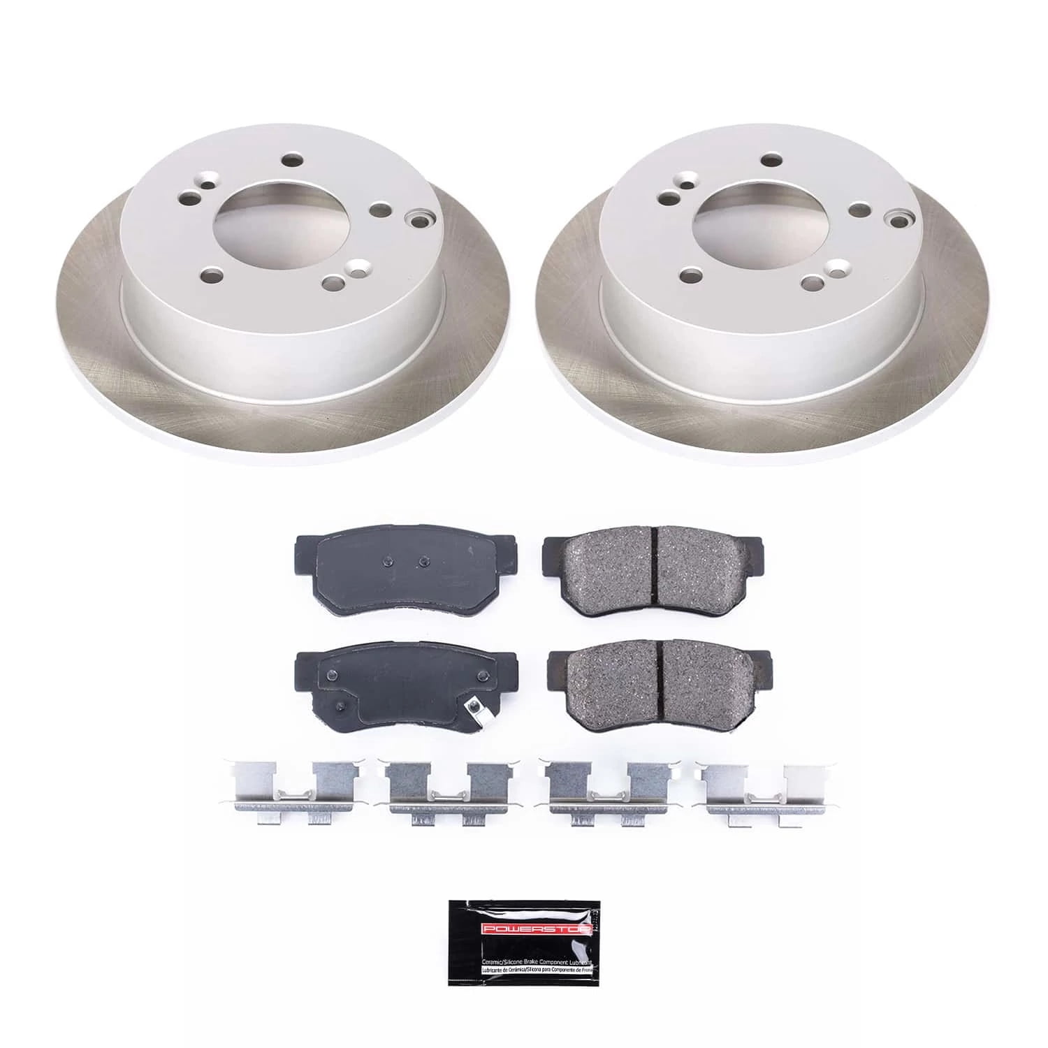 PowerStop Rear Semi-Coated Rotor and Low-Dust Ceramic Brake Pad Kit SC5214