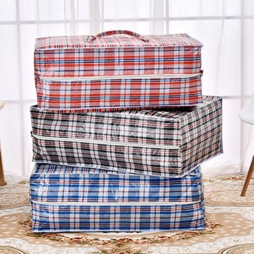 Large plastic storage bags with zipper outlet