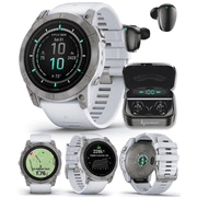 Garmin epix Pro (Gen 2) Sapphire Edition, 51mm, High Performance Smartwatch, Advanced Training Technology, Built-in Flashlight, Whitestone with Wearable4U Black EarBuds Bundle