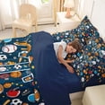 thumbnail image 5 of Erosebridal Letter T Monogrammed 7 Pieces Bedding Comforter Set For Ball Lover,Kids Colorful Cute Stars Print Full Bedding Set,Reversible navy blue, 5 of 7