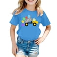 thumbnail image 3 of Gzbliryd Girls Graphic T Shirts Letter Print T Shirt Top Short Sleeve Summer Blouse Cute Casual Tops for Boys Summer Tops Summer Clothes for Teens (Sky Blue,3-4 Years), 3 of 3