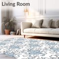 thumbnail image 2 of ODIKA 4'x6' Machine Washable Non-Slip Area Rug, Classic Interlocking Vine Medallion Featuring Artisanal Bloom Details High Traffic Rug with Pad, Blue, 660910, 2 of 8
