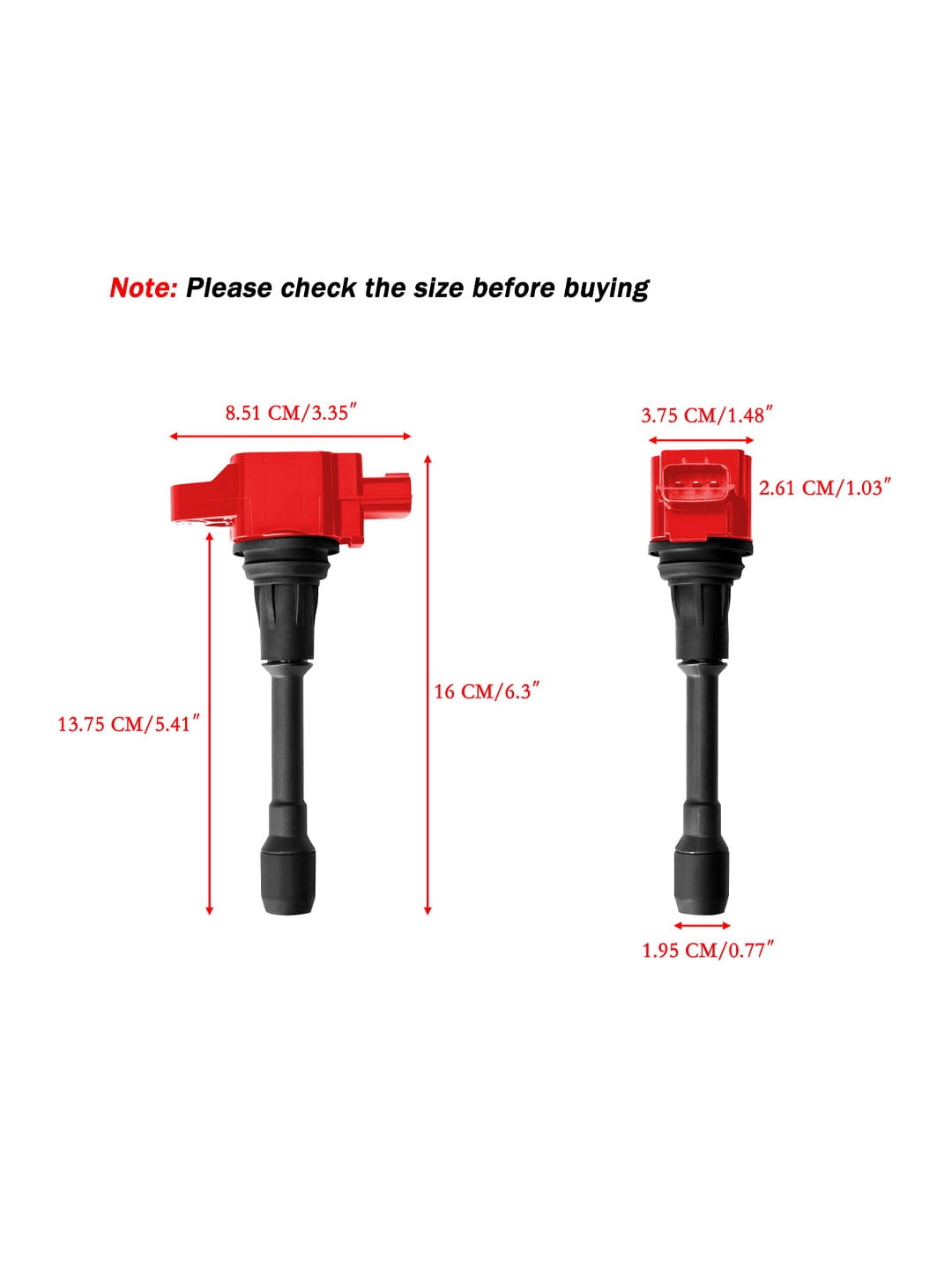 Set of 4 ISA Red Ignition Coils and NGK Spark Plugs Compatible with 2008-2016 Nissan Rogue 2.5L Replacement for UF509