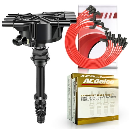 GM01 Distributor & AcDelco Spark Plug & Wires for 96-02 GMC Cadillac